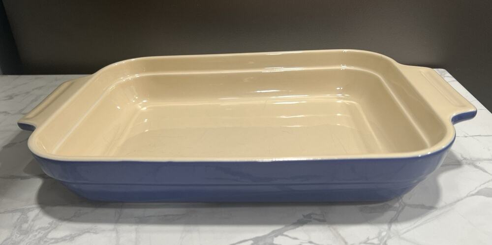 Le Creuset Blue Stoneware Casserole Baking Dish Rectangular 11”x8”